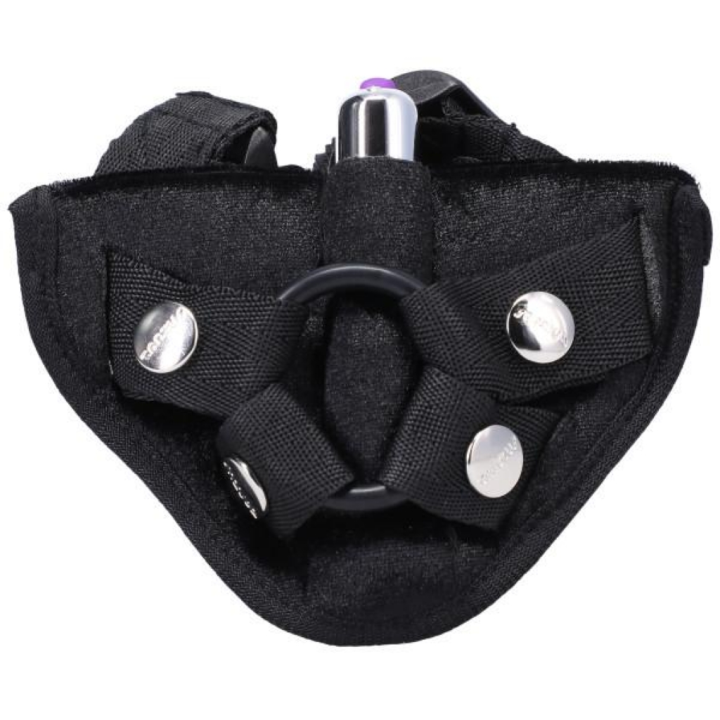 Velvet Vibrating Harness Onyx