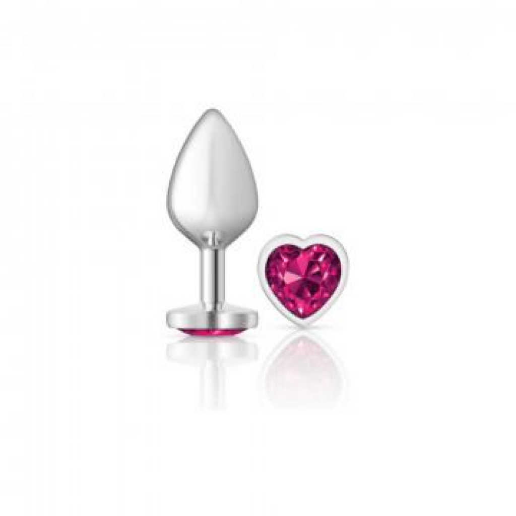 Bright Pink Medium Silver Butt Plug