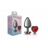 Cheeky Charms Heart Deep Red Large Gunmetal Butt Plug