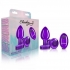 Cheeky Charms Vibrating Metal Plug - Purple Medium with Remote