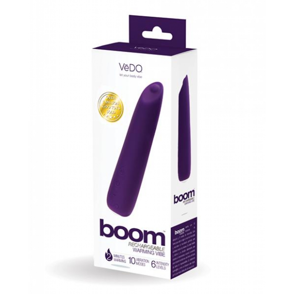 Vedo Boom 10-Function Rechargeable Warming Vibe - Deep Purple