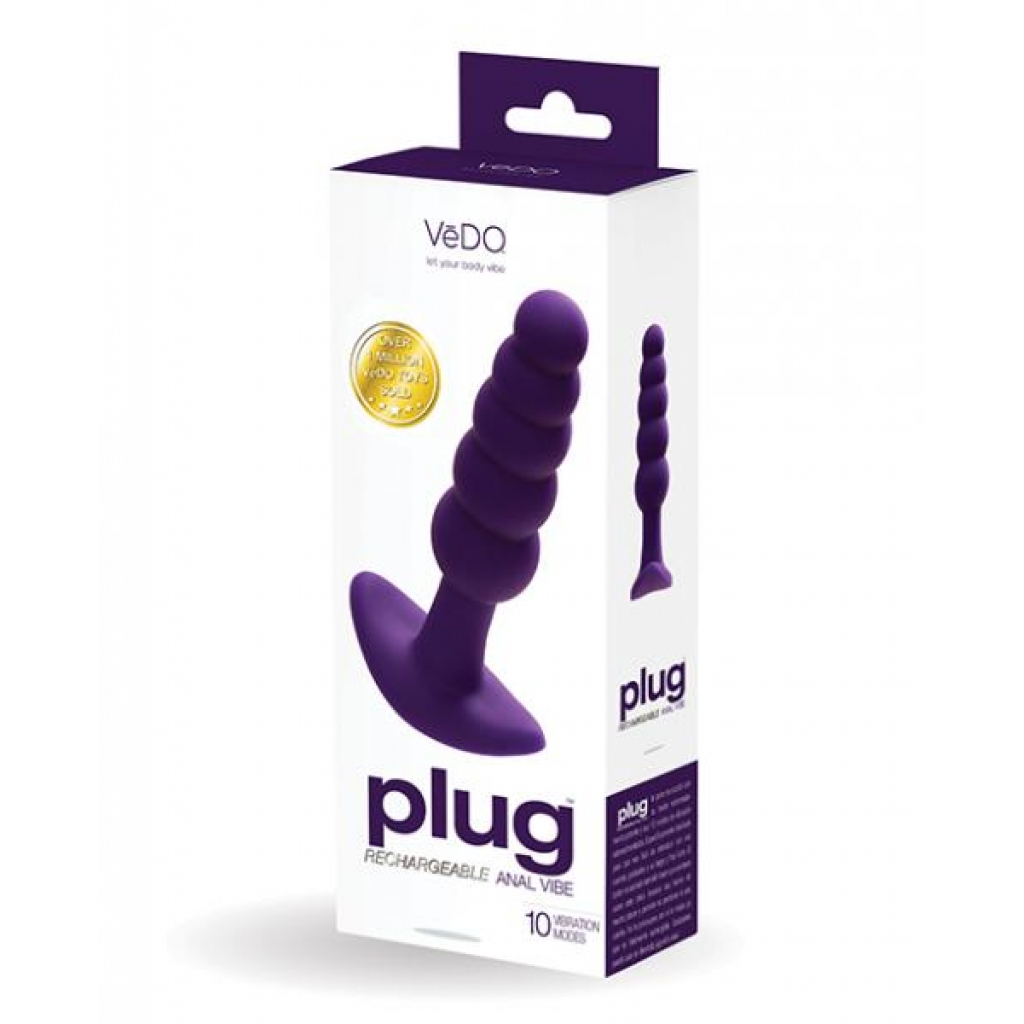 Vedo Rechargeable Anal Plug - Deep Purple