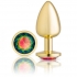 Large Gold Anal Plug with Rainbow Gem