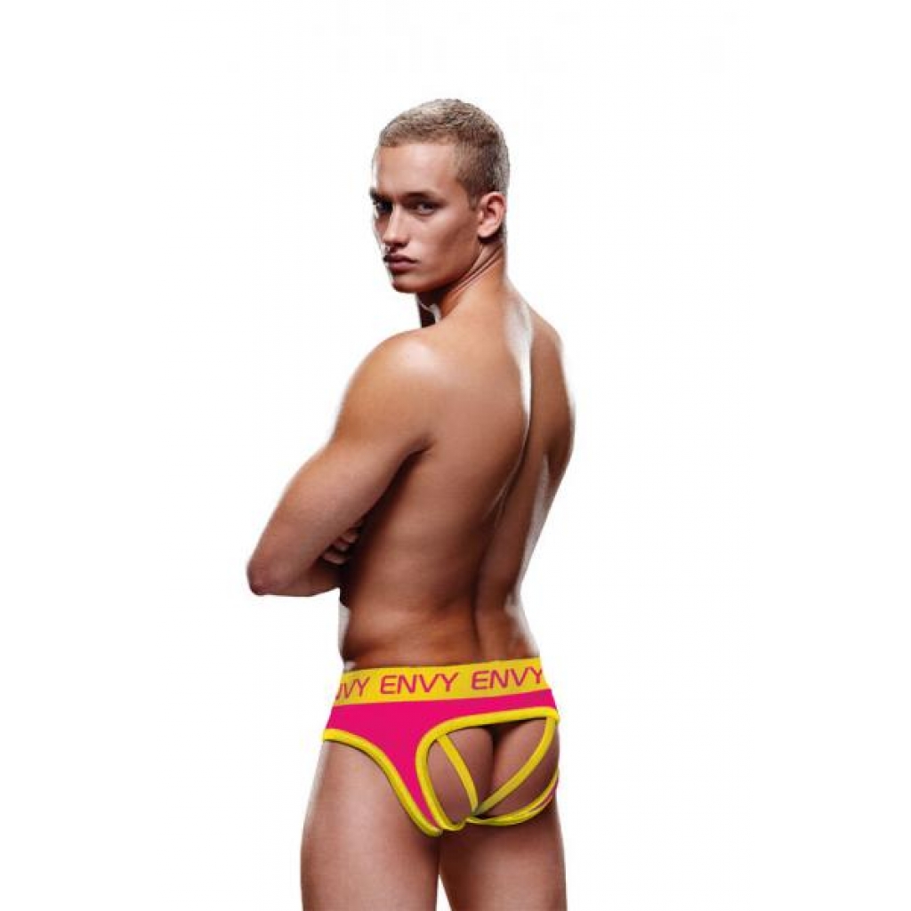 Envy Solid Jock - Pink/Yellow - L/XL