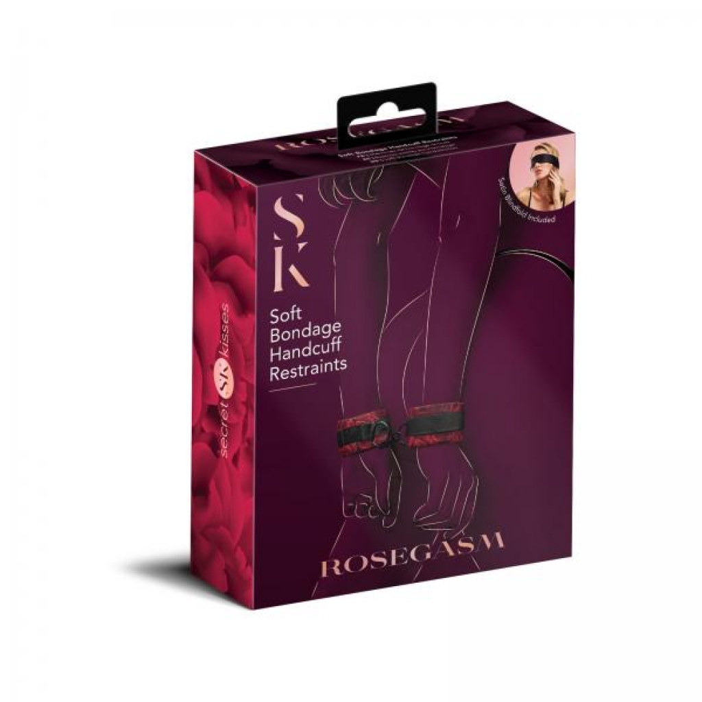 Rosegasm Cuffs with Satin Blindfold