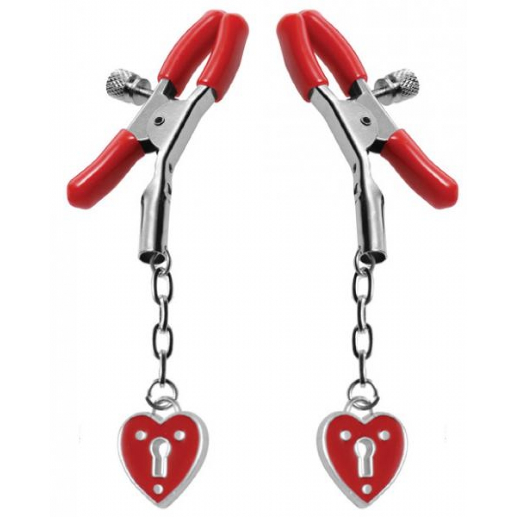 Charmed Heart Padlock Nipple Clamps