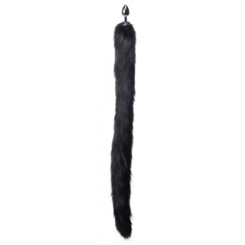 Luxurious Extra Long Mink Tail Metal Anal Plug