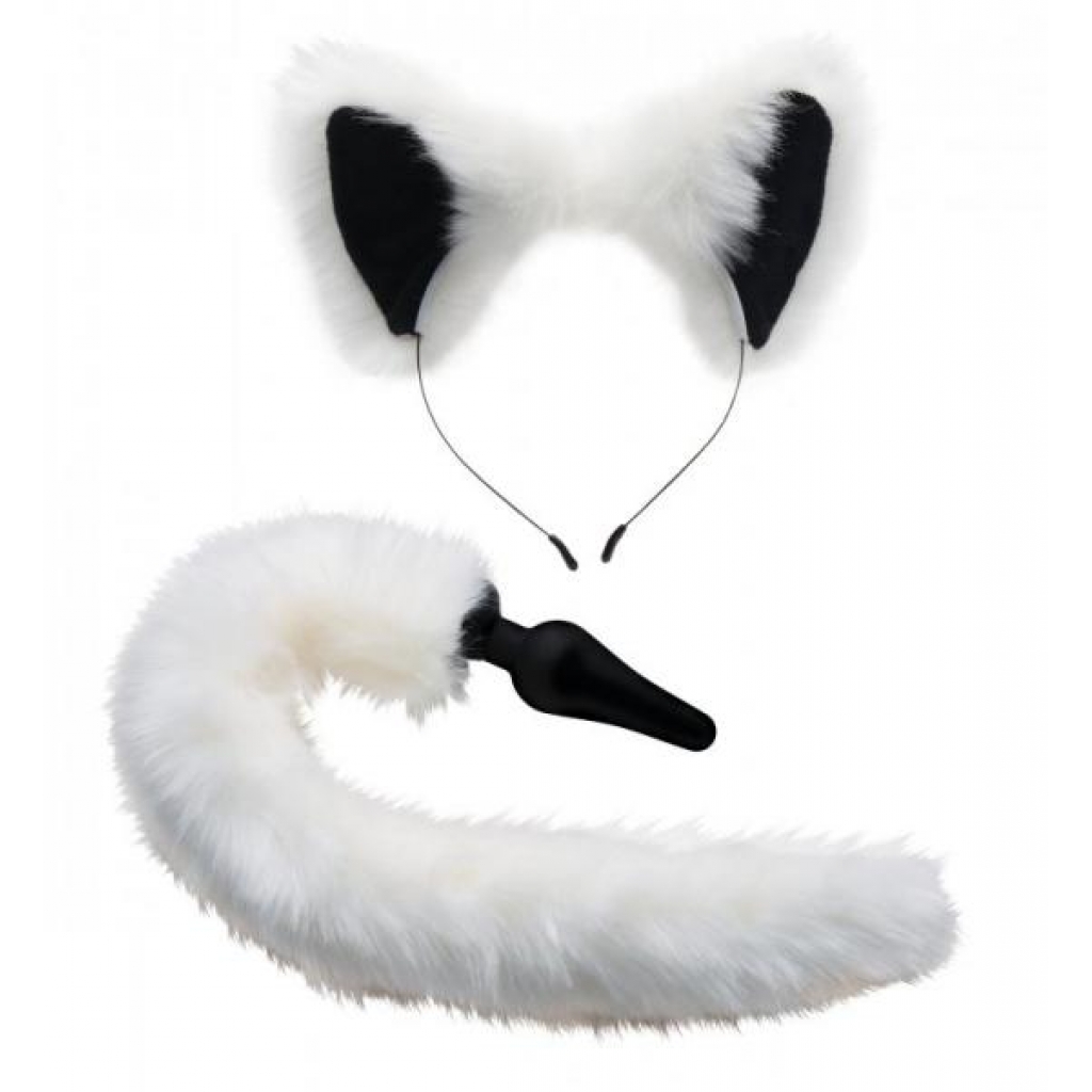 Tailz White Fox Tail Anal Plug and Ears Set