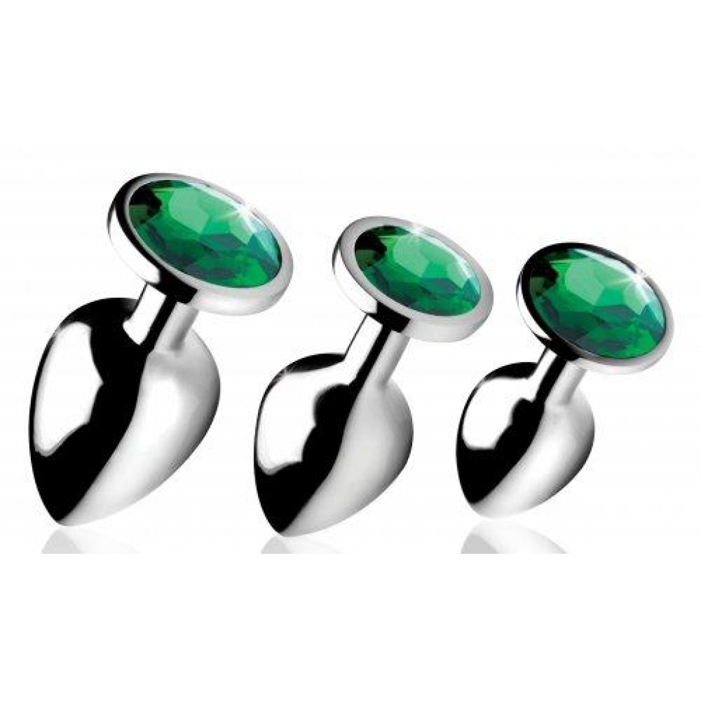 Booty Sparks Emerald Green Gem Anal Plug Set