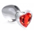 Booty Sparks Red Heart Glass Anal Plug - Medium