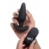 Bang! 21x Vibrating Silicone Butt Plug with Remote - Black