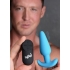 Bang! 21X Vibrating Silicone Butt Plug with Remote - Blue