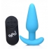 Bang! 21X Vibrating Silicone Butt Plug with Remote - Blue