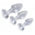 Booty Sparks Glitter Gem Anal Plug Set - Silver