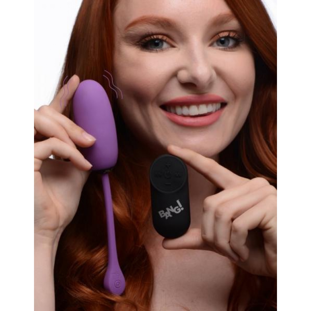 Bang! 28X Plush Egg Vibrator with Remote Control - Purple