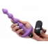 Bang! Vibrating Silicone Anal Beads & Remote - Purple