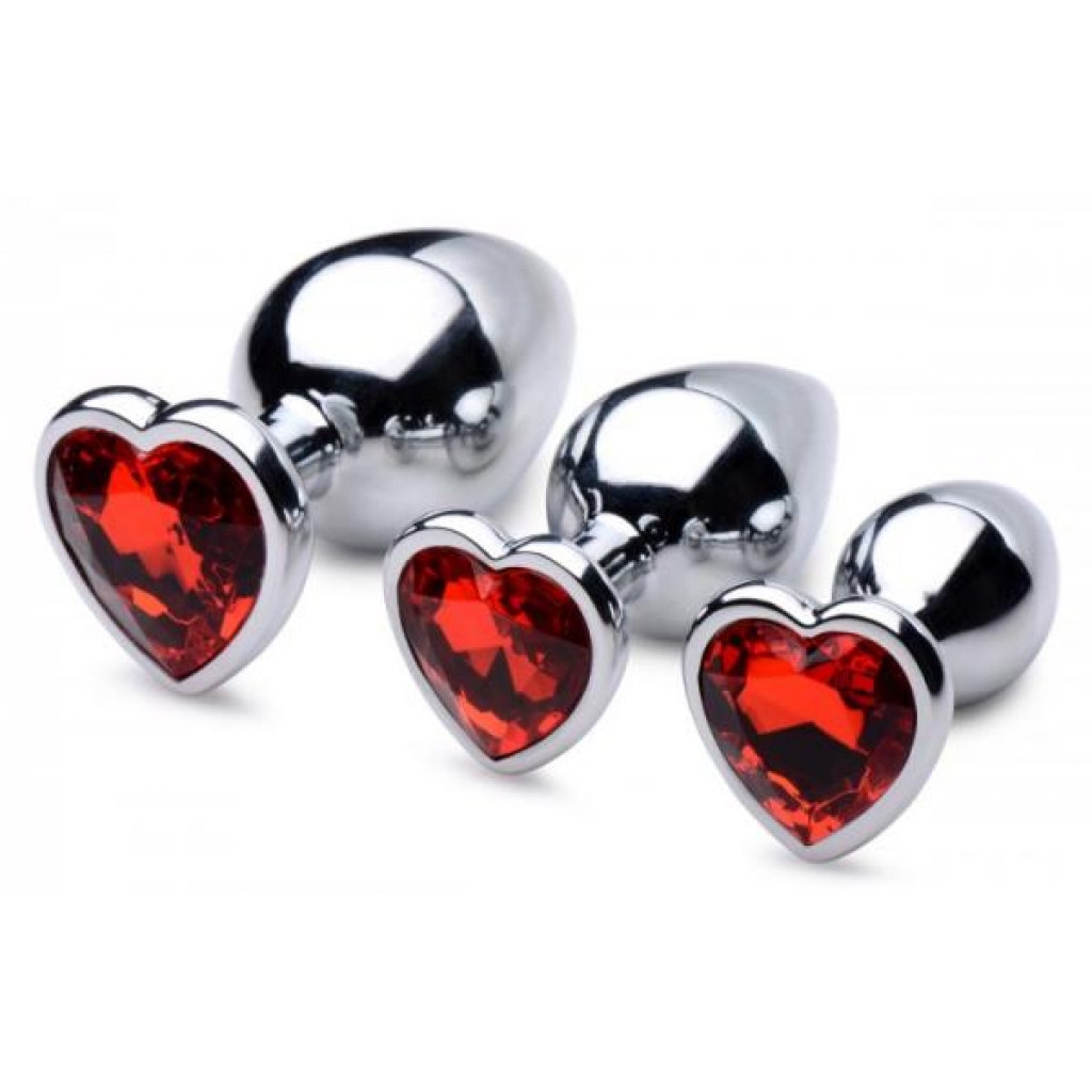 Booty Sparks Red Heart Gem Anal Plug Set