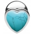 Booty Sparks Gemstones Large Heart Anal Plug - Turquoise