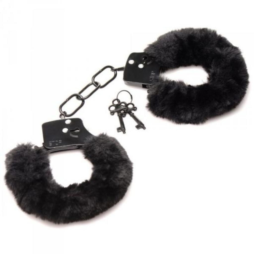 Master Series Cuffed In Fur Furry Handcuffs Black