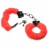 Master Series Cuffed In Fur Furry Handcuffs - Red