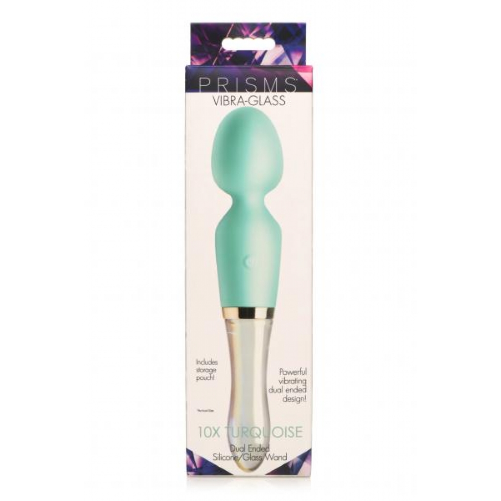 Prisms Vibra-glass 10x Turquoise Glass Wand - Dual End