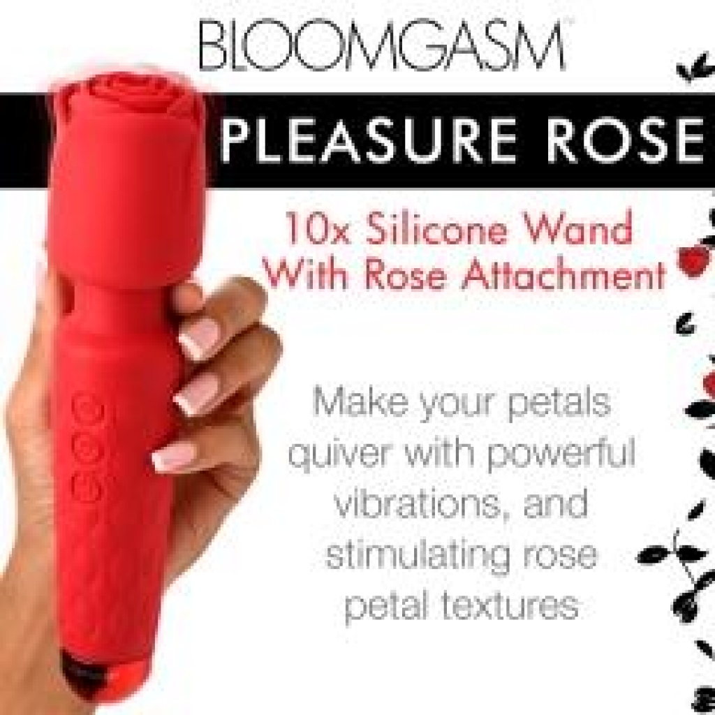 Bloomgasm 10X Pleasure Wand with Rose Attachment