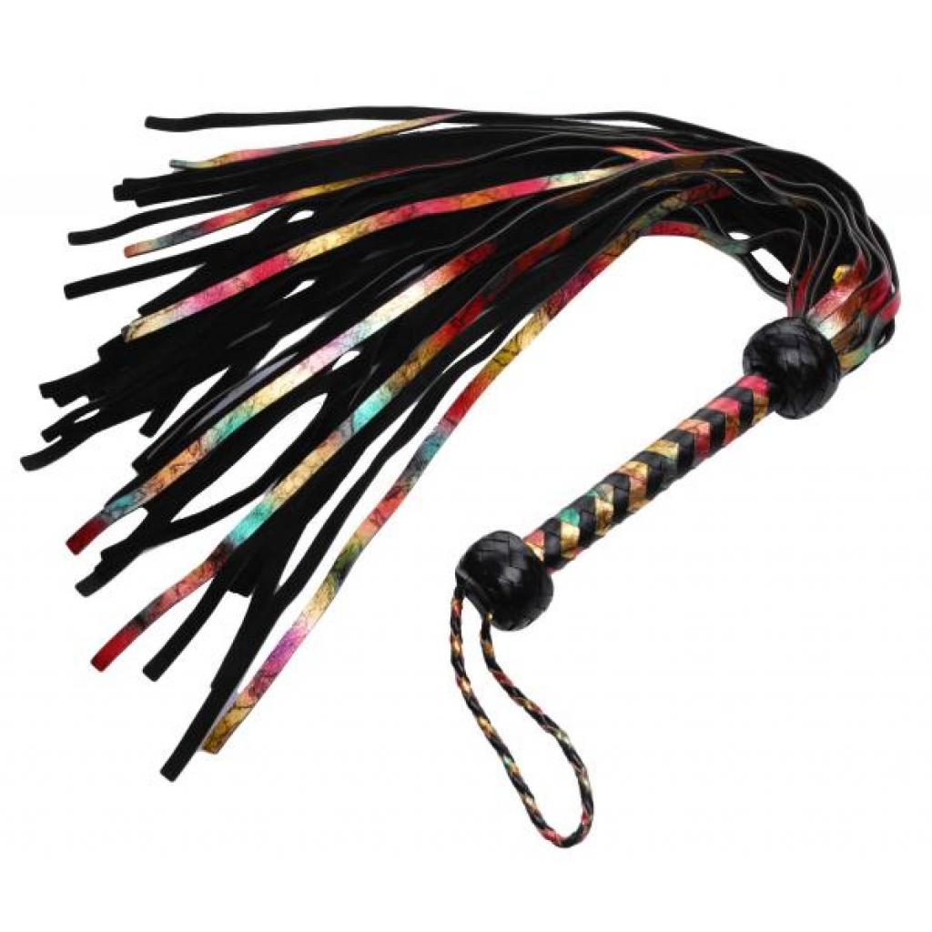 Rainbow Lambskin Leather Flogger - Vibrant Sensory Play