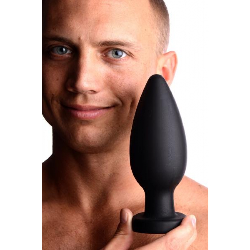 Colossus XXL Silicone Anal Suction Cup Plug - Black