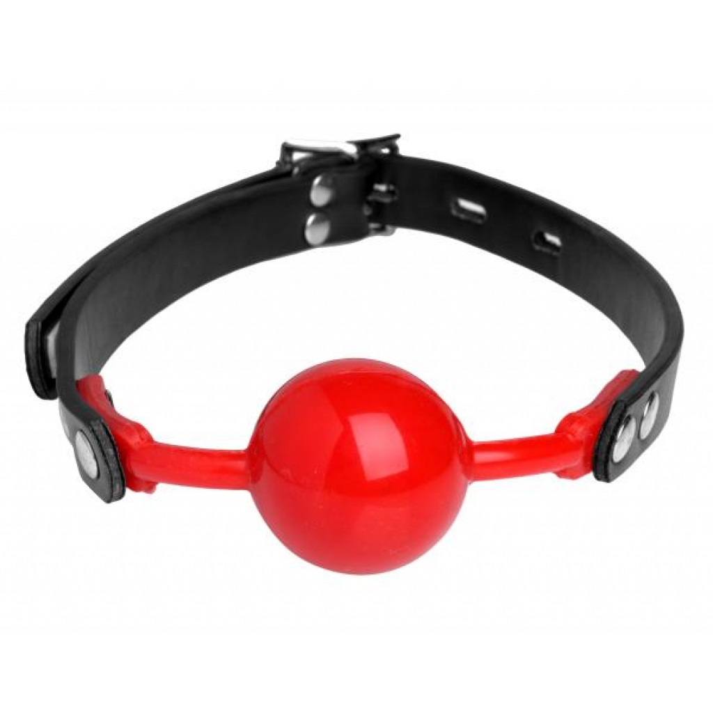 Hush Ball Gag with Adjustable Strap - Red