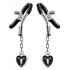 Charmed Heart Padlock Nipple Clamps Black