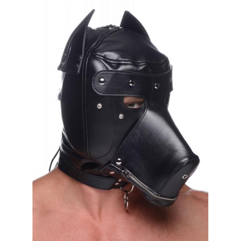 Ultimate BDSM Hood with Removable Muzzle - Black