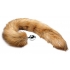 Extra Long Mink Tail Metal Anal Plug - Brown