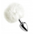 White Fluffy Bunny Tail Anal Plug - Playful Accessory