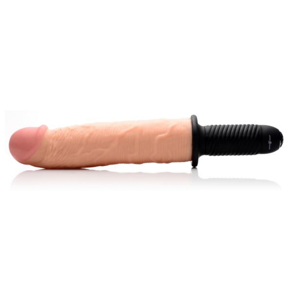 Onslaught XXL Realistic Vibrating Dildo Thruster in Beige