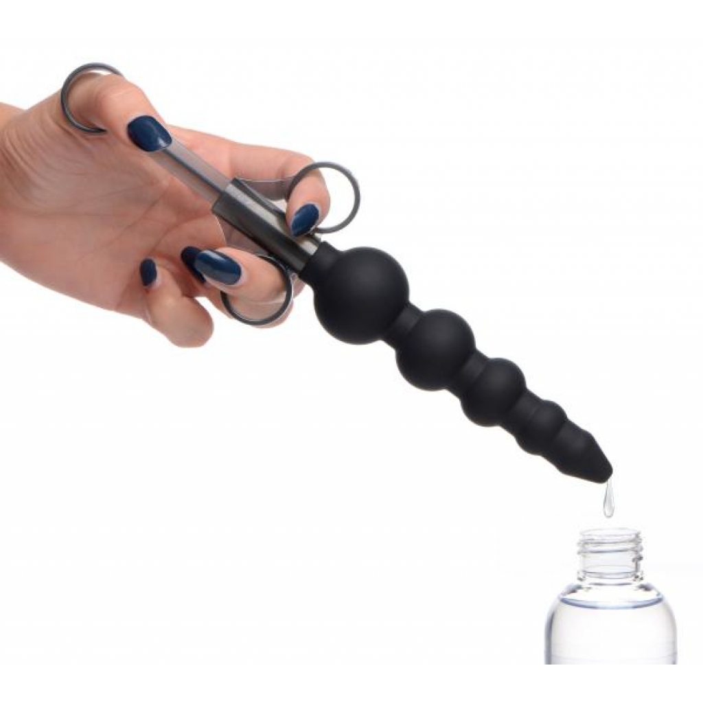 Premium Silicone Beaded Lubricant Launcher - Black