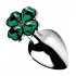 Booty Sparks Lucky Clover Gem Anal Plug - Large Silver