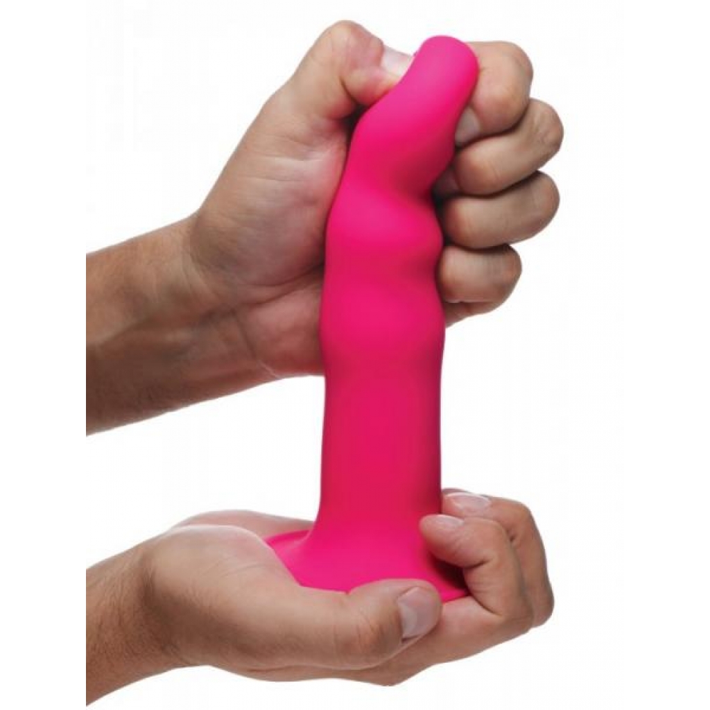 Squeeze-It Squeezable Wavy Dildo in Pink