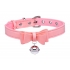 Golden Kitty Cat Bell Collar - Pink/Silver