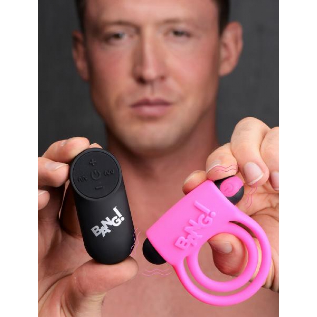 28x Vibrating Penis Ring and Bullet - Pink