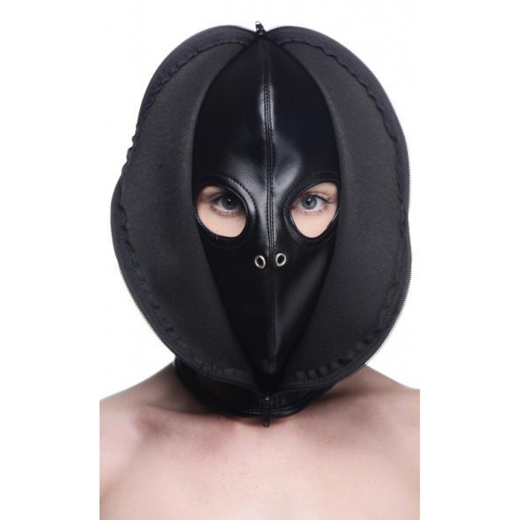 Zip Front Bondage Hood - Sensory Deprivation