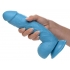 8.25 Inch Dildo With Balls - Blue