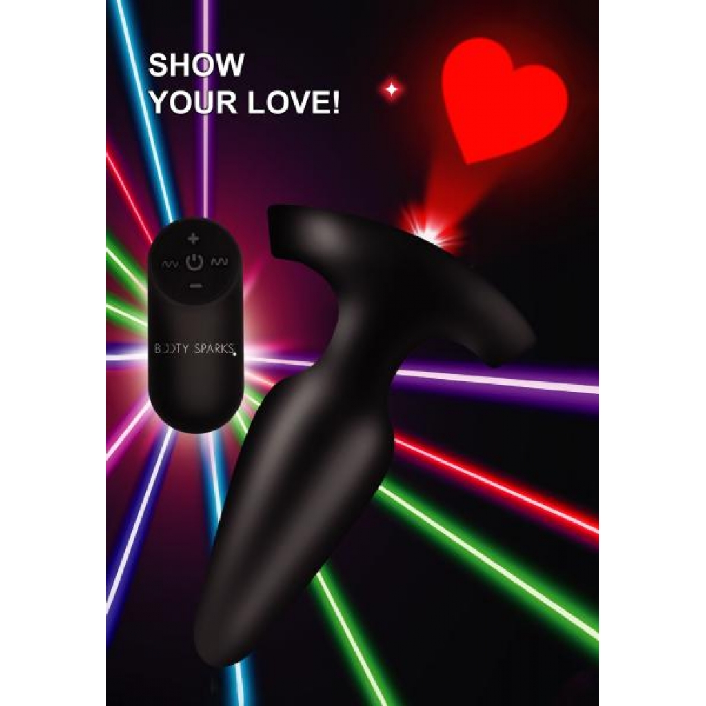 28x Laser Heart Silicone Anal Plug With Remote - Large