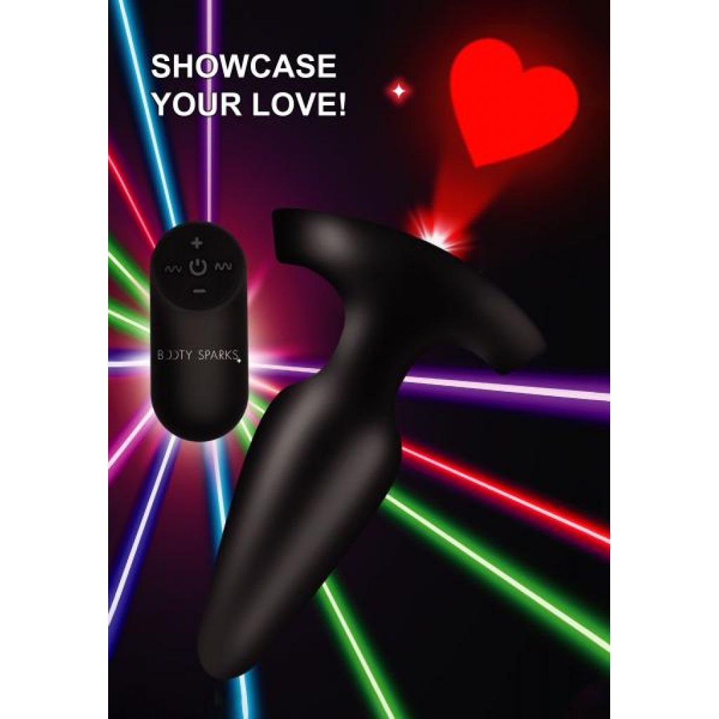 28x Laser Heart Silicone Anal Plug with Remote - Medium