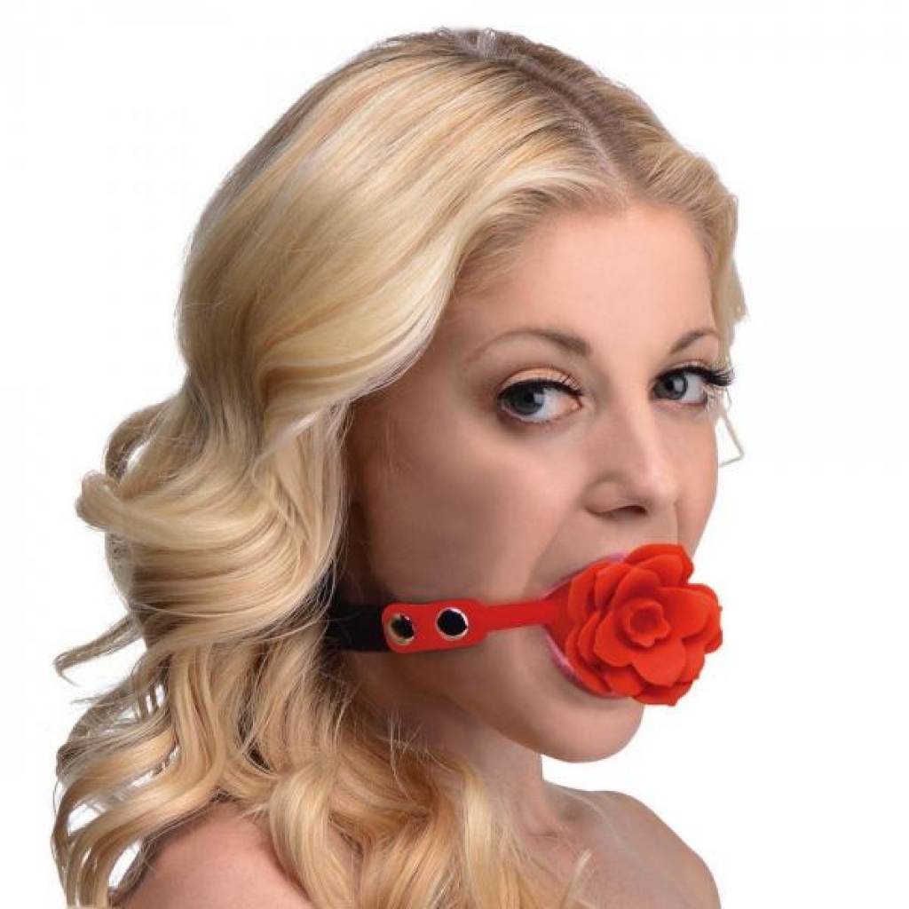 Breathable Rose Gag in Red