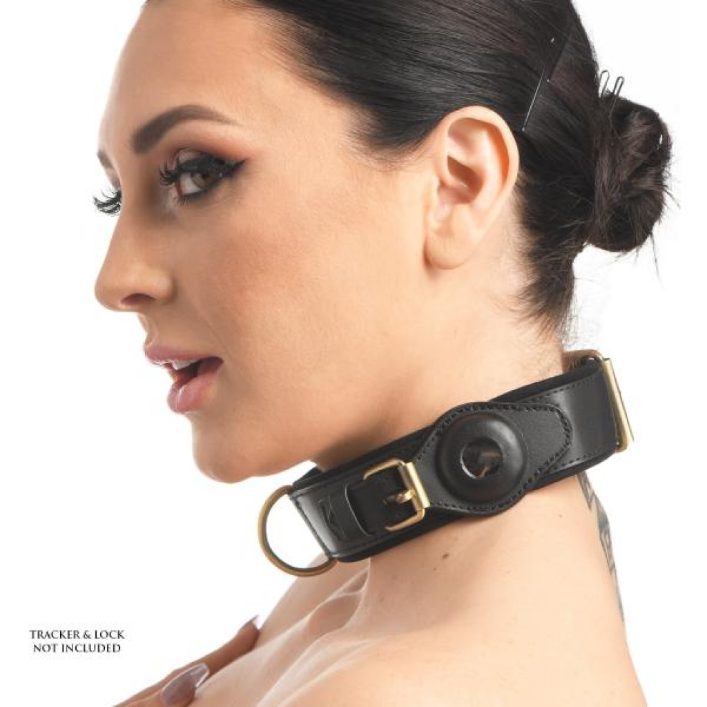 Chic Faux Leather Tracer Tracking Collar