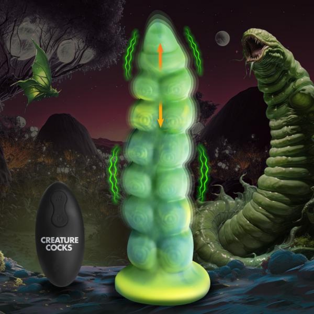 Squirmer Thrusting and Vibrating Silicone Dildo