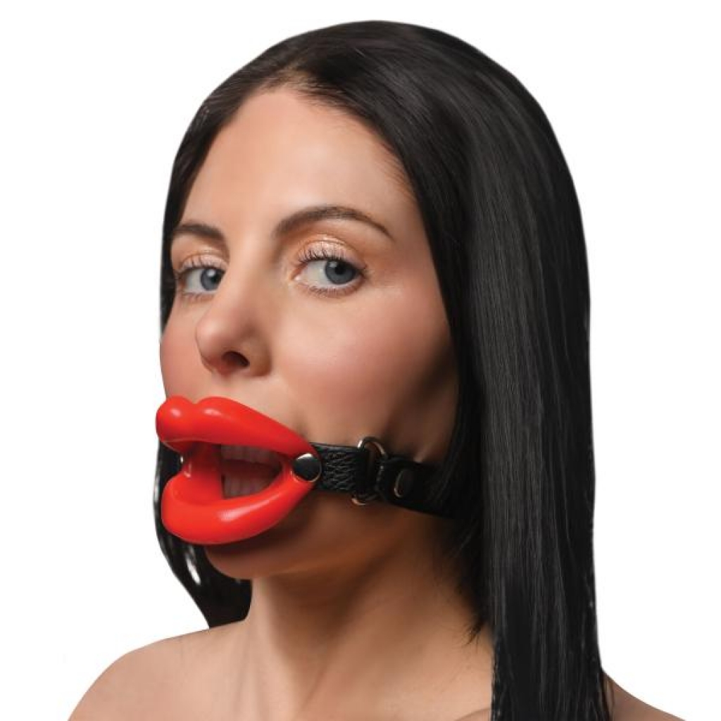 Juicy Lips Silicone Open Mouth Gag - Red