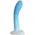 Rippled Silicone Dildo - Blue and White