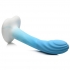 Rippled Silicone Dildo - Blue and White