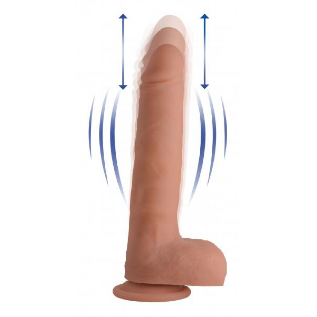 Vibrating & Thrusting Remote Control Silicone Dildo - 9 Inch